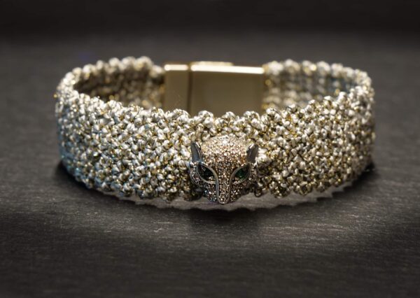 woven bracelet in silver color
