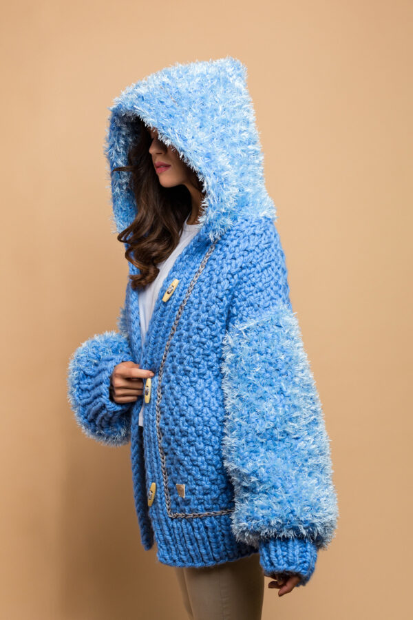 knitted jacket in sky blue