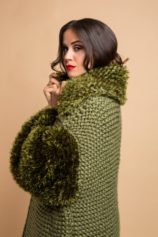 knitted coat khaki