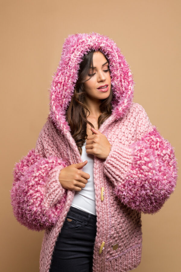 knitted jacket in pink