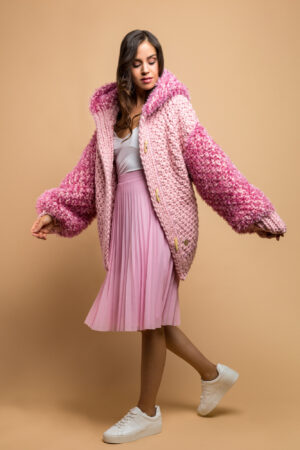 knitted jacket in pink
