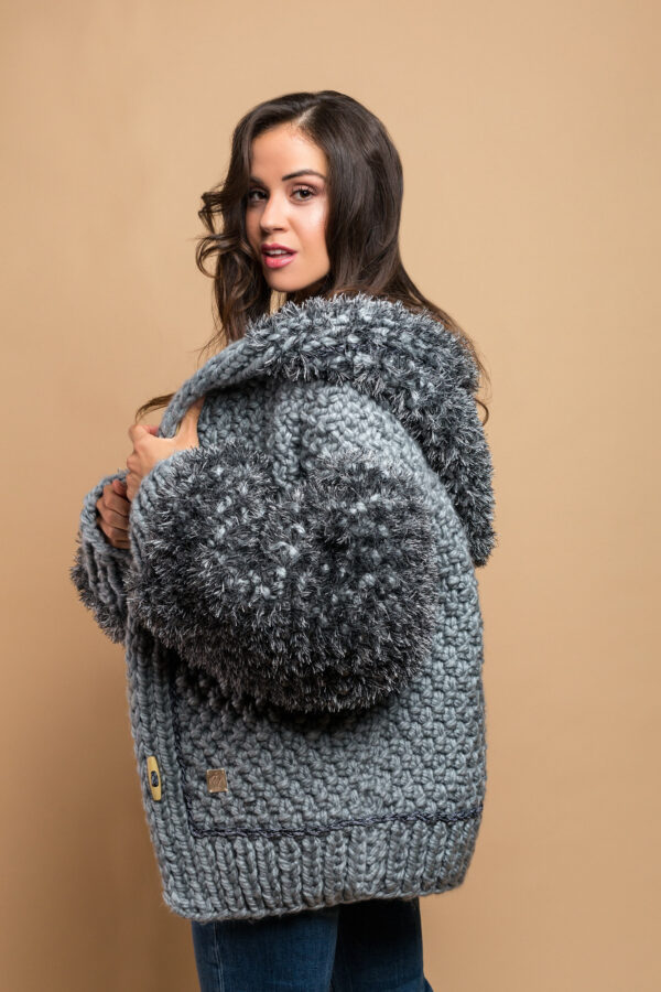 knitted jacket in grey