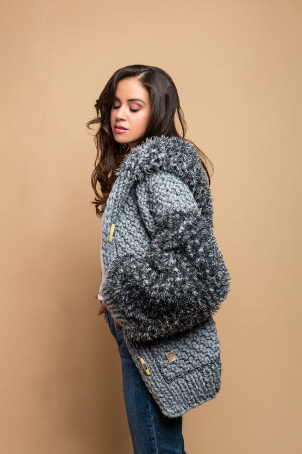 knitted jacket grey
