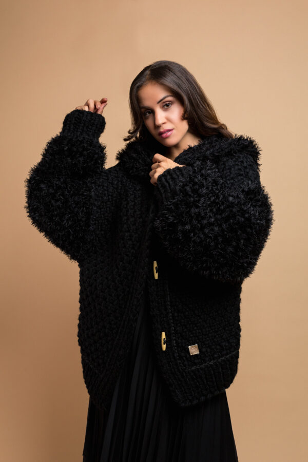 knitted jacket black