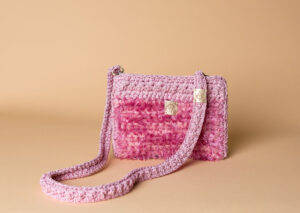 Χειροποίητη πλεκτή τσάντα ροζ- "Hedgehog" Petit ροζ