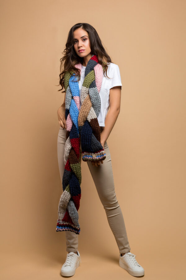 braid scarf multicolor