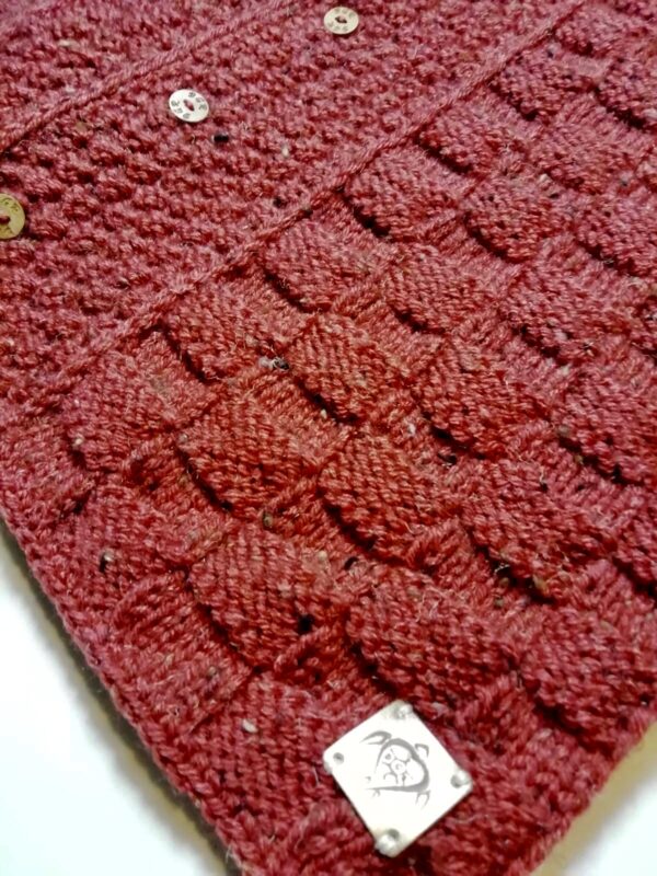 Handmade knitted vest maroon
