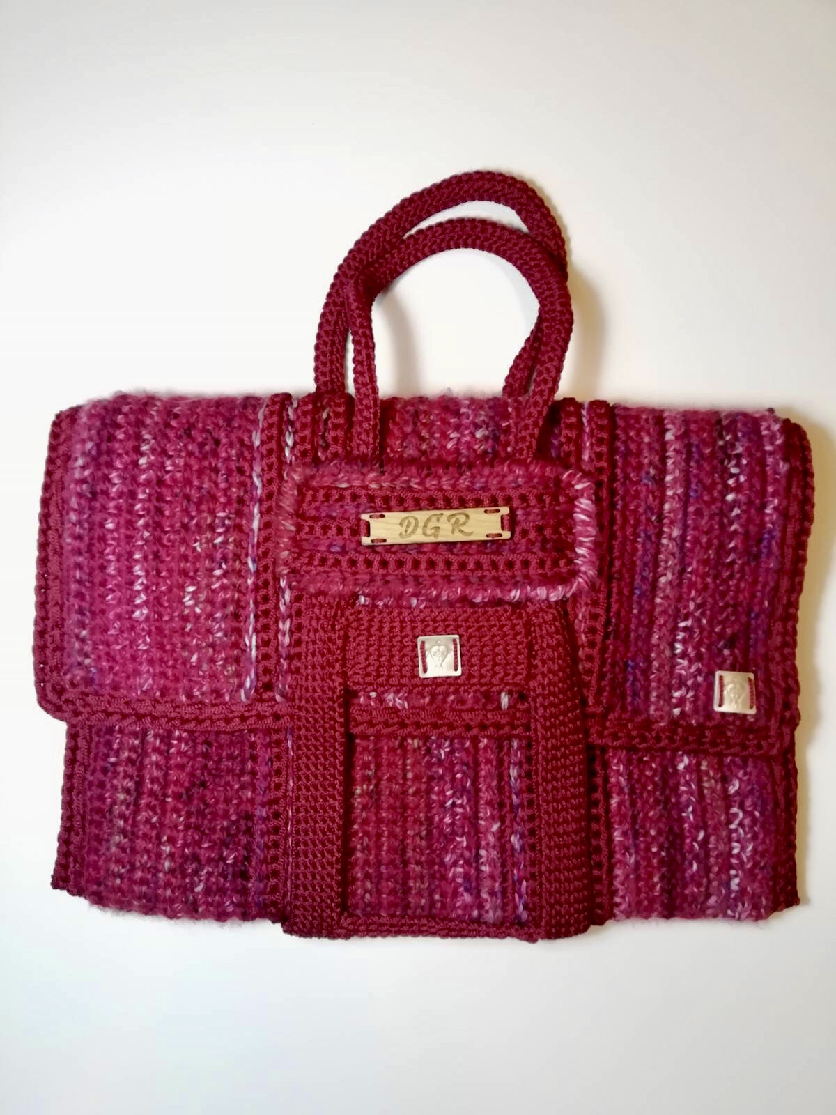 Crochet Bag in fuchsia/red Crochet Bag in fuchsia/red