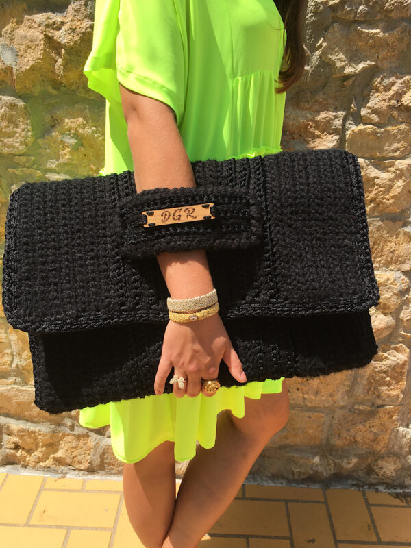 handmade crochet bag in black