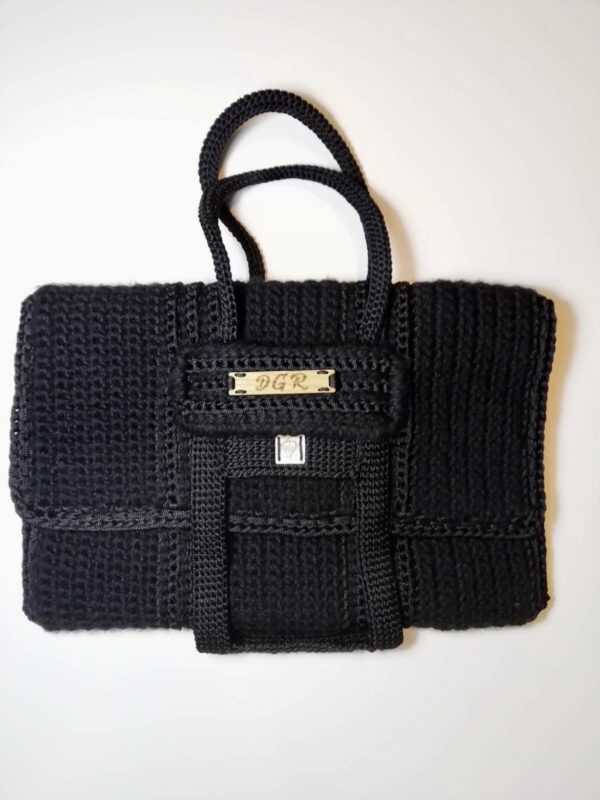 handmade crochet bag in black