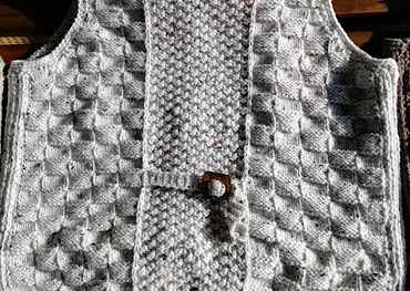 handmade knitted vest in ivory